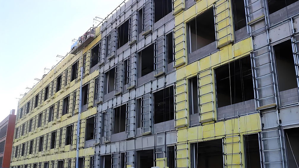 Roof, ceiling, and floor insulation in buildings, improving energy efficiency and reducing noise.